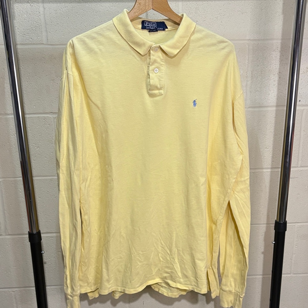Polo by Ralph Lauren Soft Yellow Long Sleeve Polo men’s XL cotton